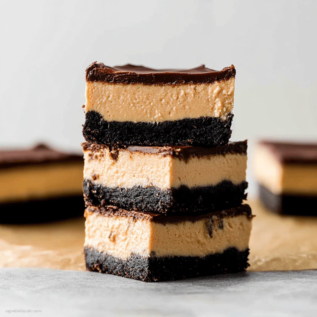 Chocolate Peanut Butter No-Bake Cheesecake Bars You’ll Crave Again and Again 5 Chocolate peanut butter no-bake cheesecake bars