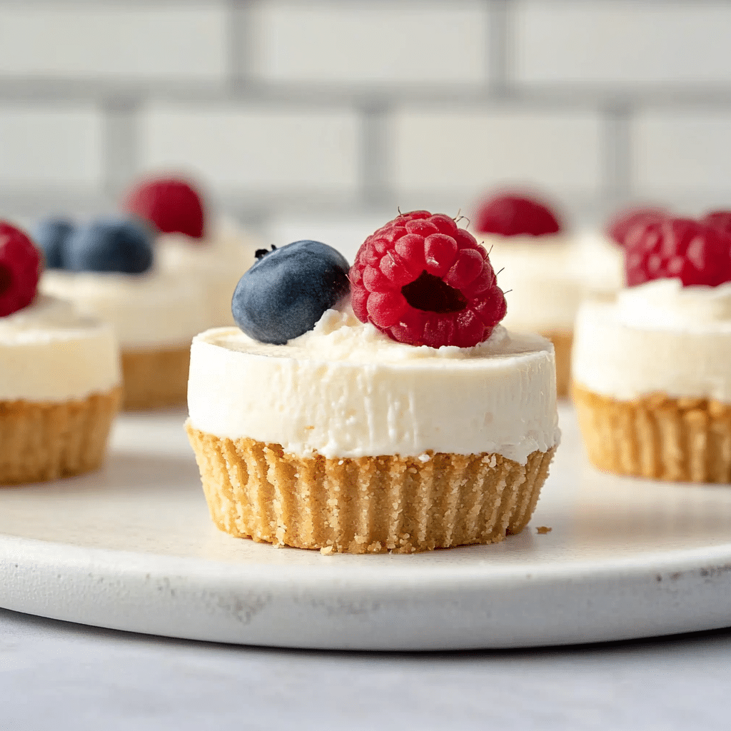 Mini No Bake Cheesecake Recipe: Quick, Creamy, and Crowd-Friendly 6 Served mini no-bake cheesecake with berries