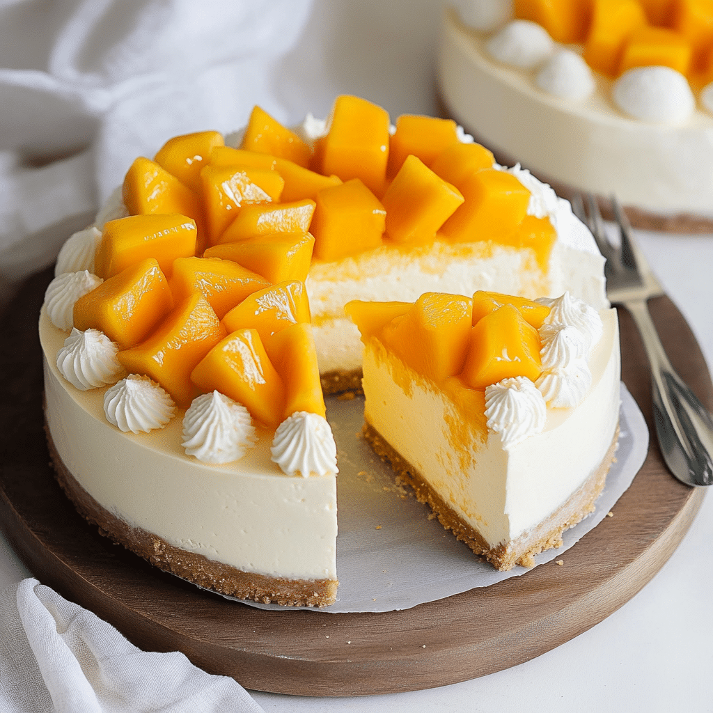 No Bake Mango Ice Cream Cheesecake – Bright, Easy Summer Treat 6 No Bake Mango Ice Cream Cheesecake