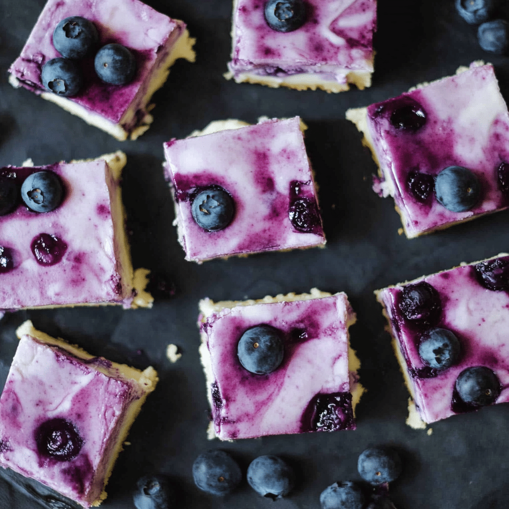 Blueberry Cheesecake Bars No Bake – Easy, Creamy & Irresistible! 8 blueberry cheesecake bars no bake