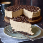 No Bake Cheesecake Coffee – Easy Cappuccino Dessert Without an Oven 5 No bake cheesecake coffee dessert on plate