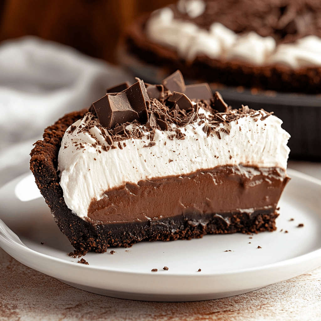 No Bake Chocolate Pie – Silky Fridge‑Set Delight for Summer Cravings 7 slice of no bake chocolate pie