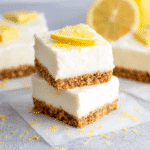 No Bake Lemon Bars: Creamy 4-Ingredient Dessert for Summer 5 No bake lemon bars on a rustic tray
