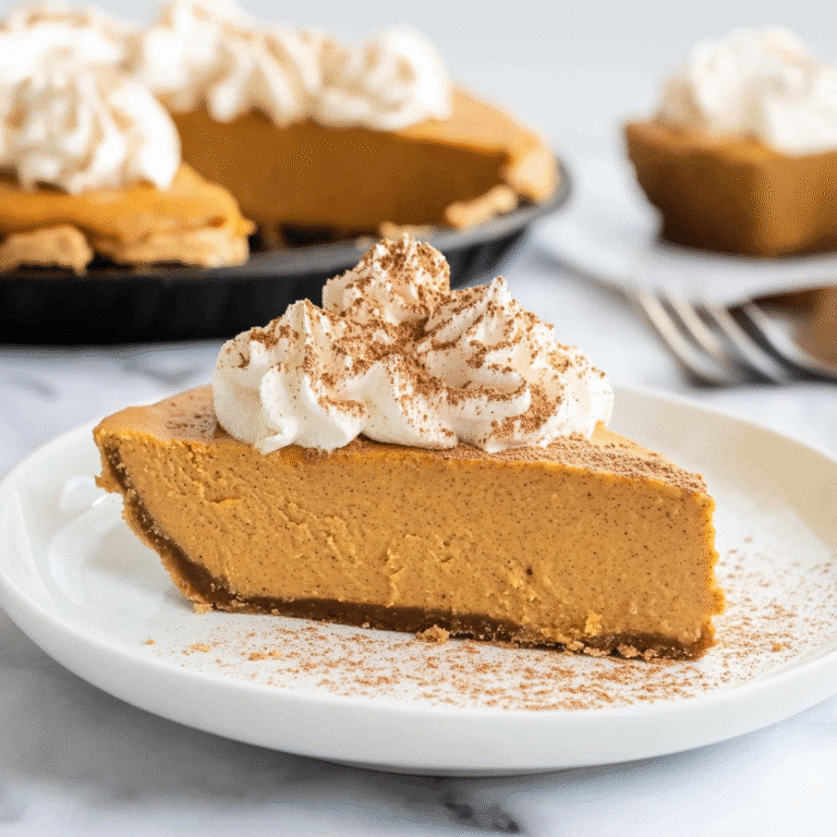 No Bake Pumpkin Pie – Easy, Creamy, and Perfect for Fall 44 No bake pumpkin pie slice on fall table
