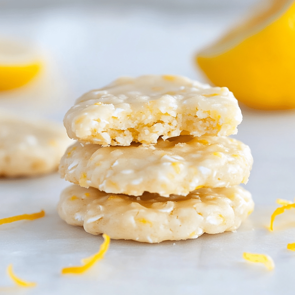 Simple Lemon No Bake Oatmeal Cookies You’ll Make Again 7 stack of simple lemon no bake oatmeal cookies