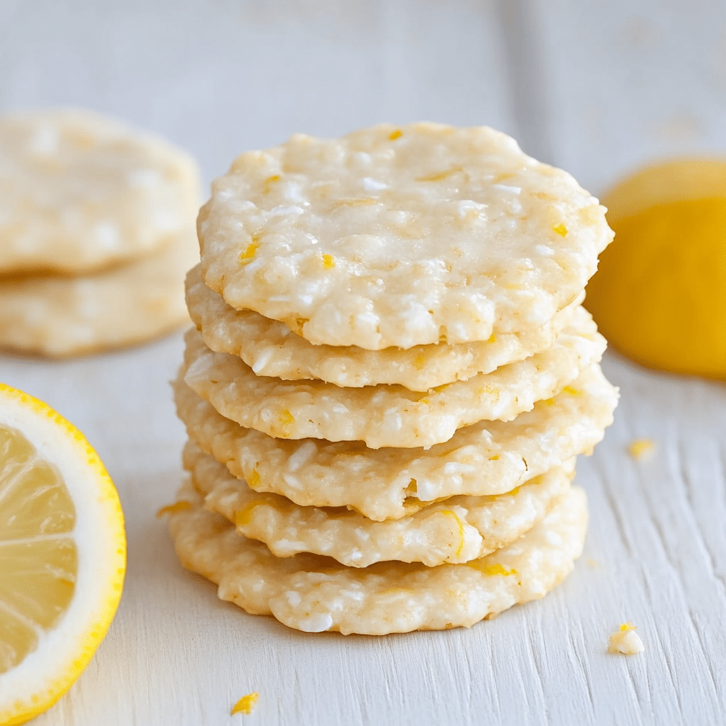 simple lemon no bake oatmeal cookies on tray