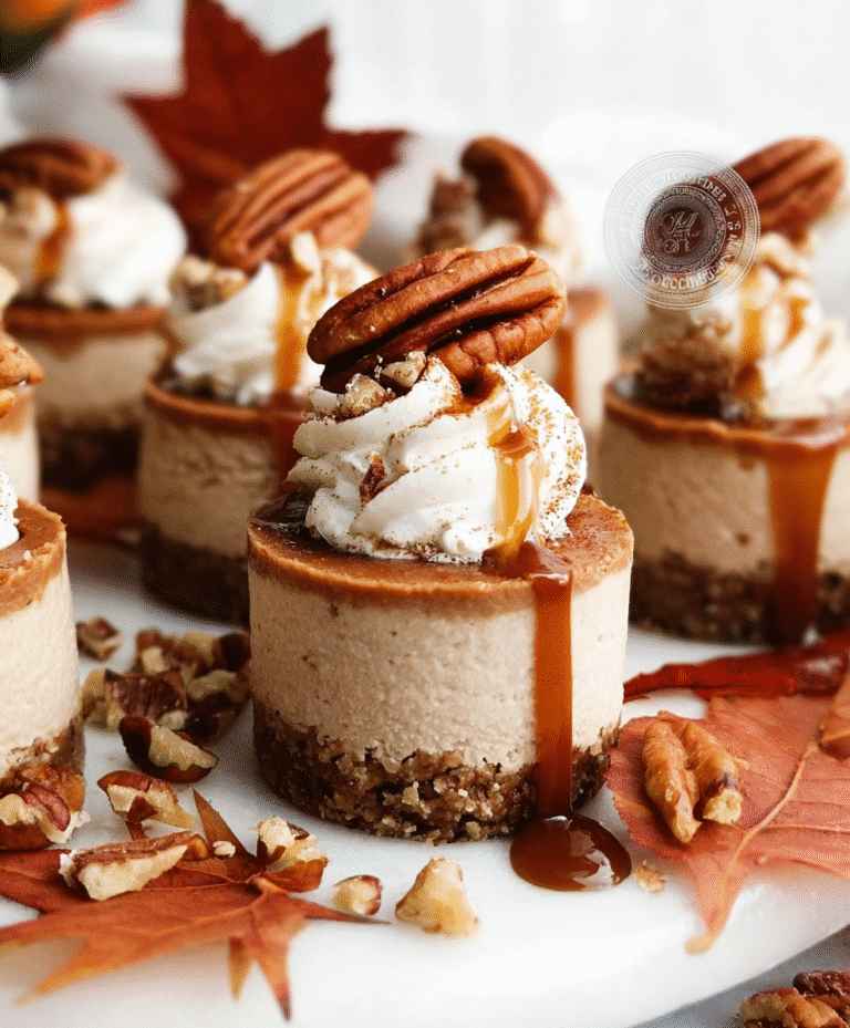 Mini No-Bake Pecan Pie Cheesecakes
