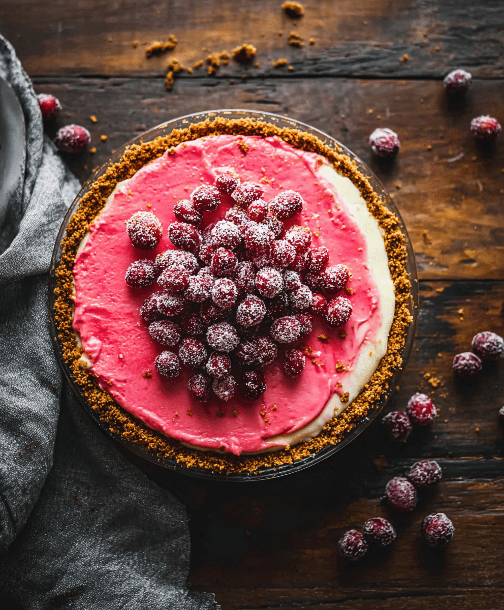 Creamy Cranberry Pie with Gingersnap Crust