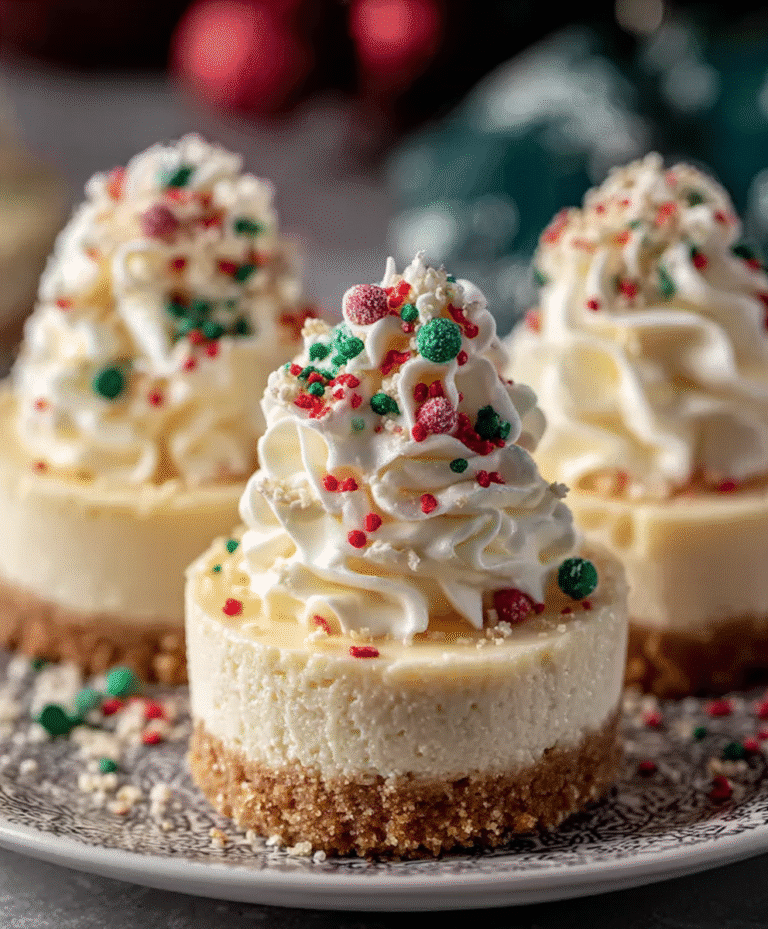 No-Bake Christmas Mini Cheesecakes