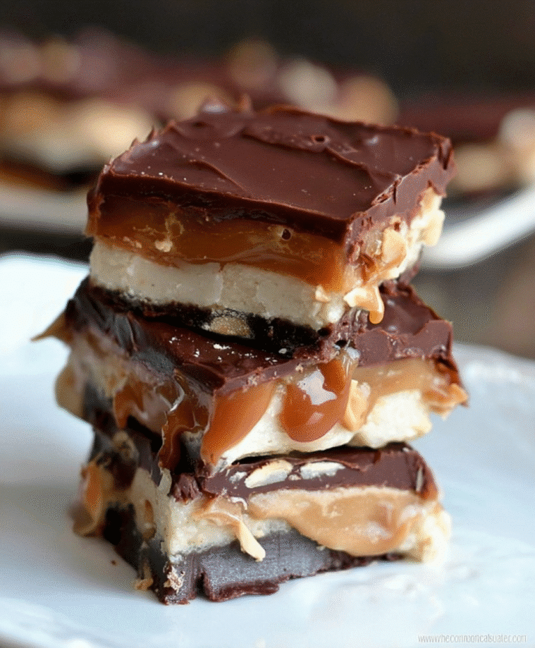 Homemade Snickers Cheesecake Bars