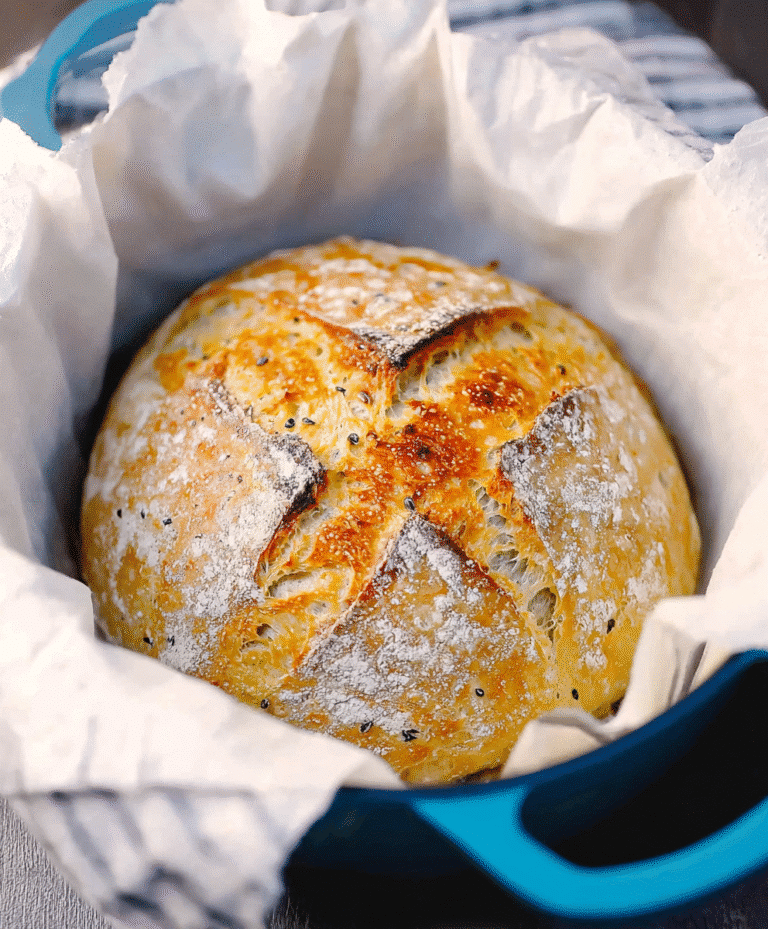 Dutch Oven No Knead Crusty Bread