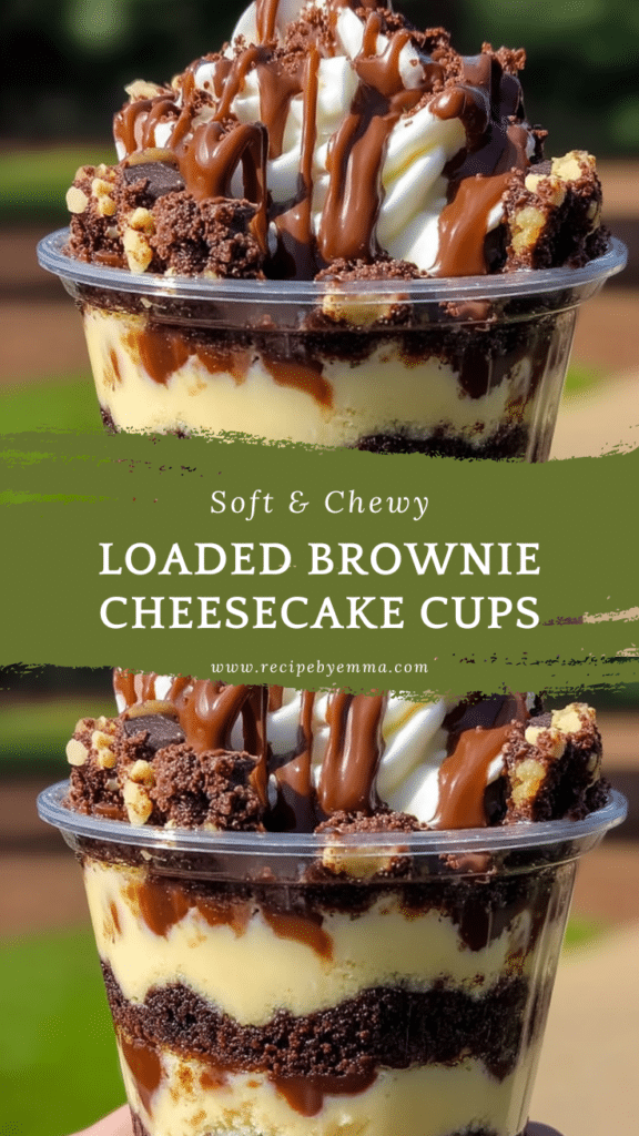 Easy Loaded Brownie Cheesecake Cups – Creamy, Decadent Dessert for Any Occasion 60 Loaded Brownie Cheesecake Cups