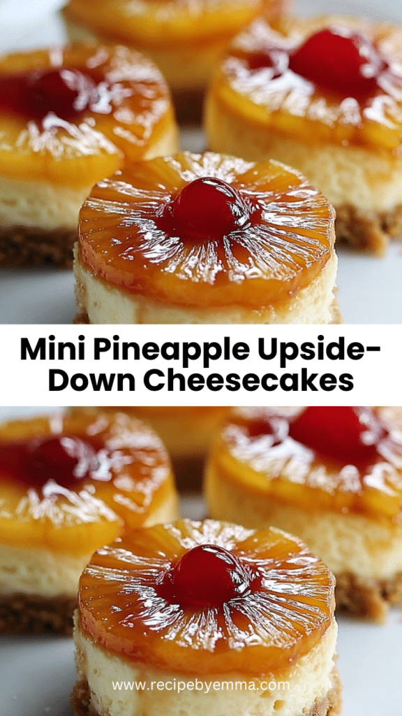 Easy Mini Pineapple Upside-Down Cheesecakes – Creamy Tropical Bite-Sized Dessert 66 Mini Pineapple Upside Down Cheesecakes