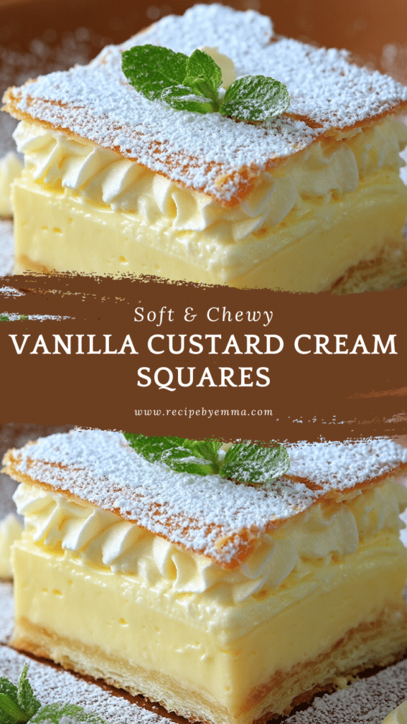 Easy Homemade Vanilla Custard Cream Squares Recipe – Creamy Dessert Your Family Will Love 40 Vanilla Custard Cream Squares
