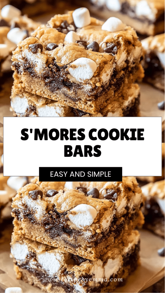 Easy Homemade S’mores Cookie Bars – Chewy, Gooey Family Favorite Dessert 104 Smores Cookie Bars