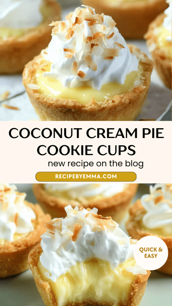 Best Coconut Cream Pie Cookie Cups – Easy Mini Dessert Recipe 90 Coconut Cream Pie Cookie Cups