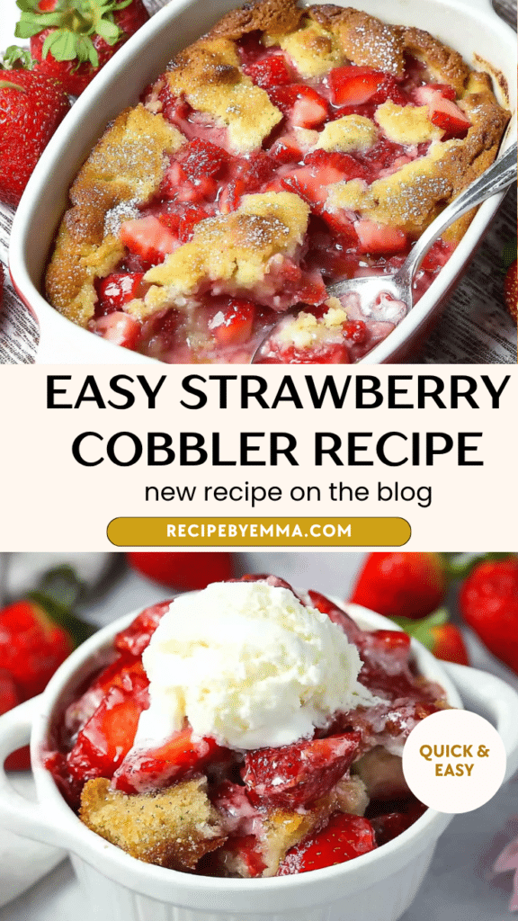 Best Easy Strawberry Cobbler Recipe – Juicy Homemade Dessert with Buttery Golden Topping 70 Easy Strawberry Cobbler Recipe