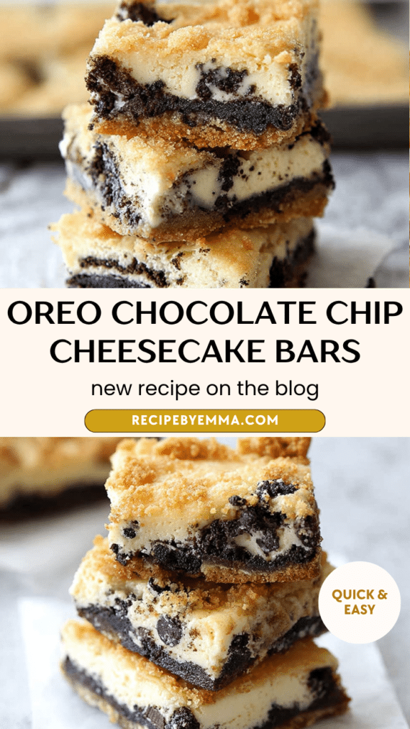 Easy Oreo Chocolate Chip Cheesecake Bars – Creamy, Gooey, Family-Favorite Dessert 56 Oreo Chocolate Chip Cheesecake Bars