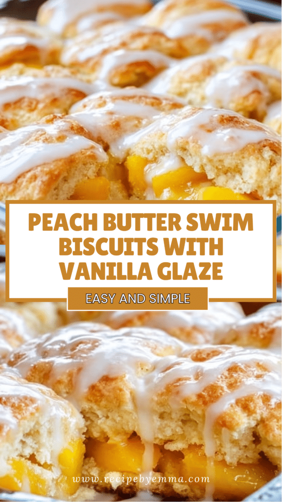 Easy Peach Butter Swim Biscuits – Sweet, Buttery, and Bursting with Juicy Peaches 76 Peach Butter Swim Biscuits with Vanilla Glaze